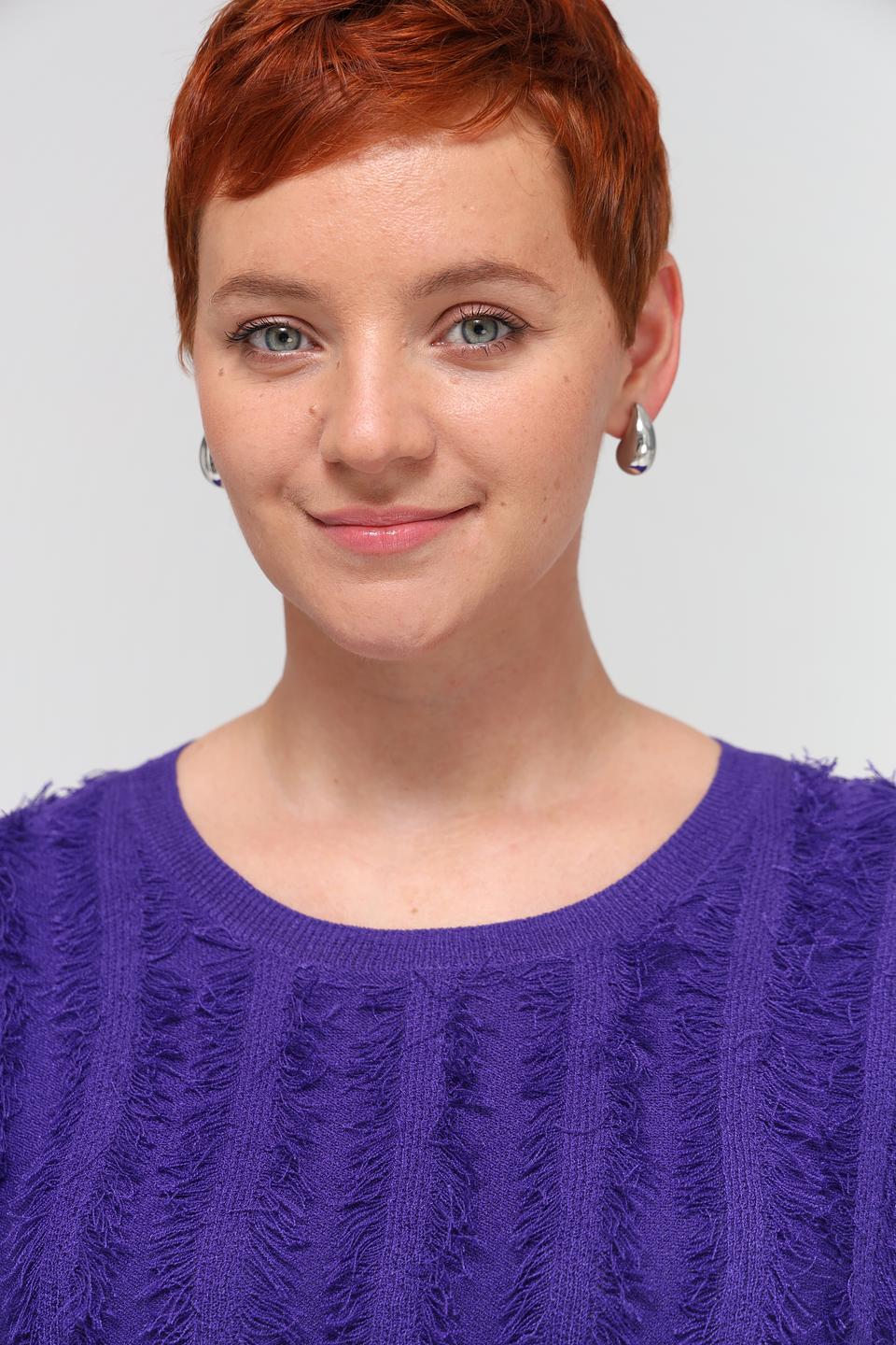 Пуловер Samoon с бахромой фиолетовый