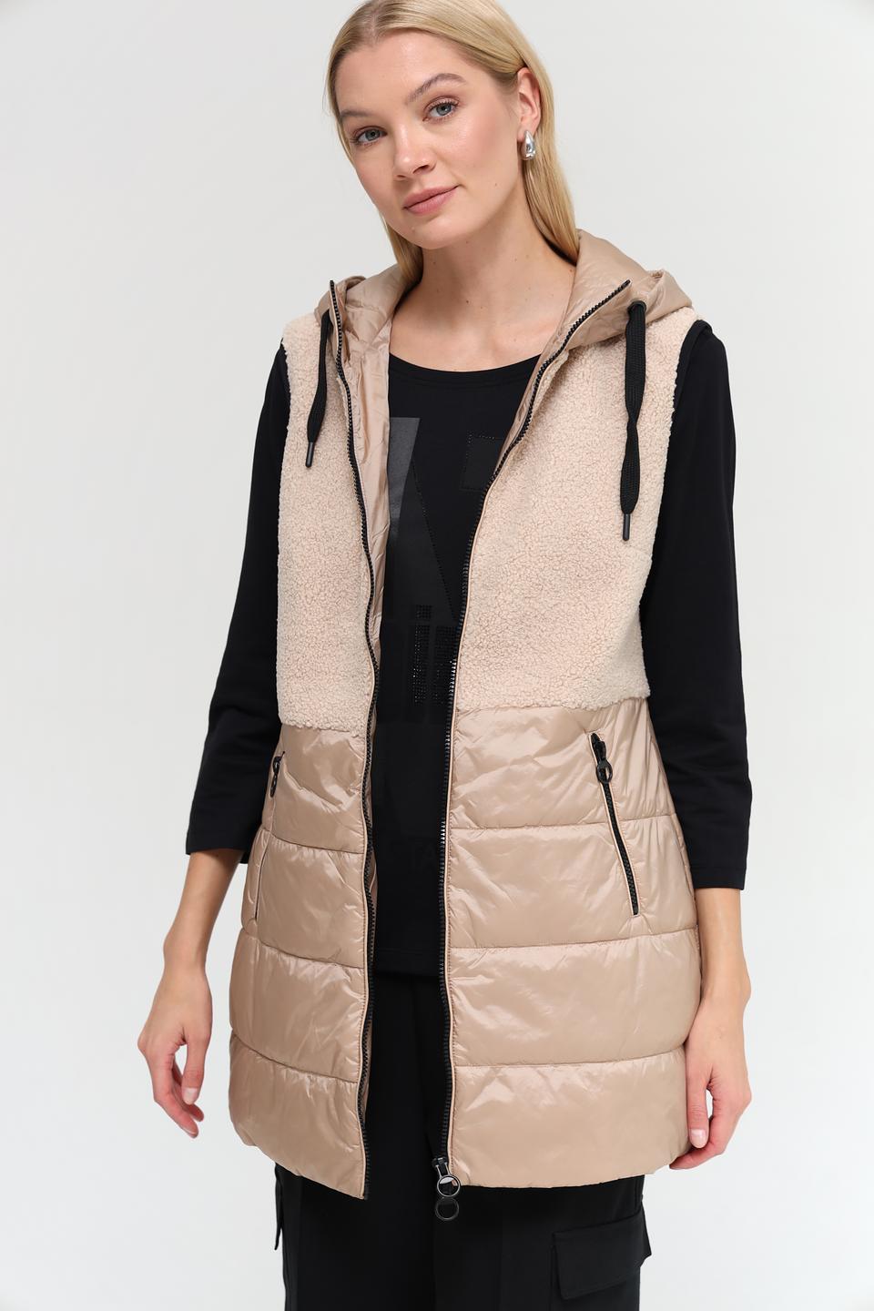 Жилет Lebek комбинированный бежевый