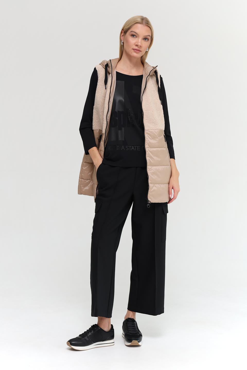 Жилет Lebek комбинированный бежевый