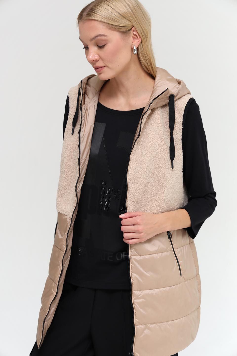 Жилет Lebek комбинированный бежевый
