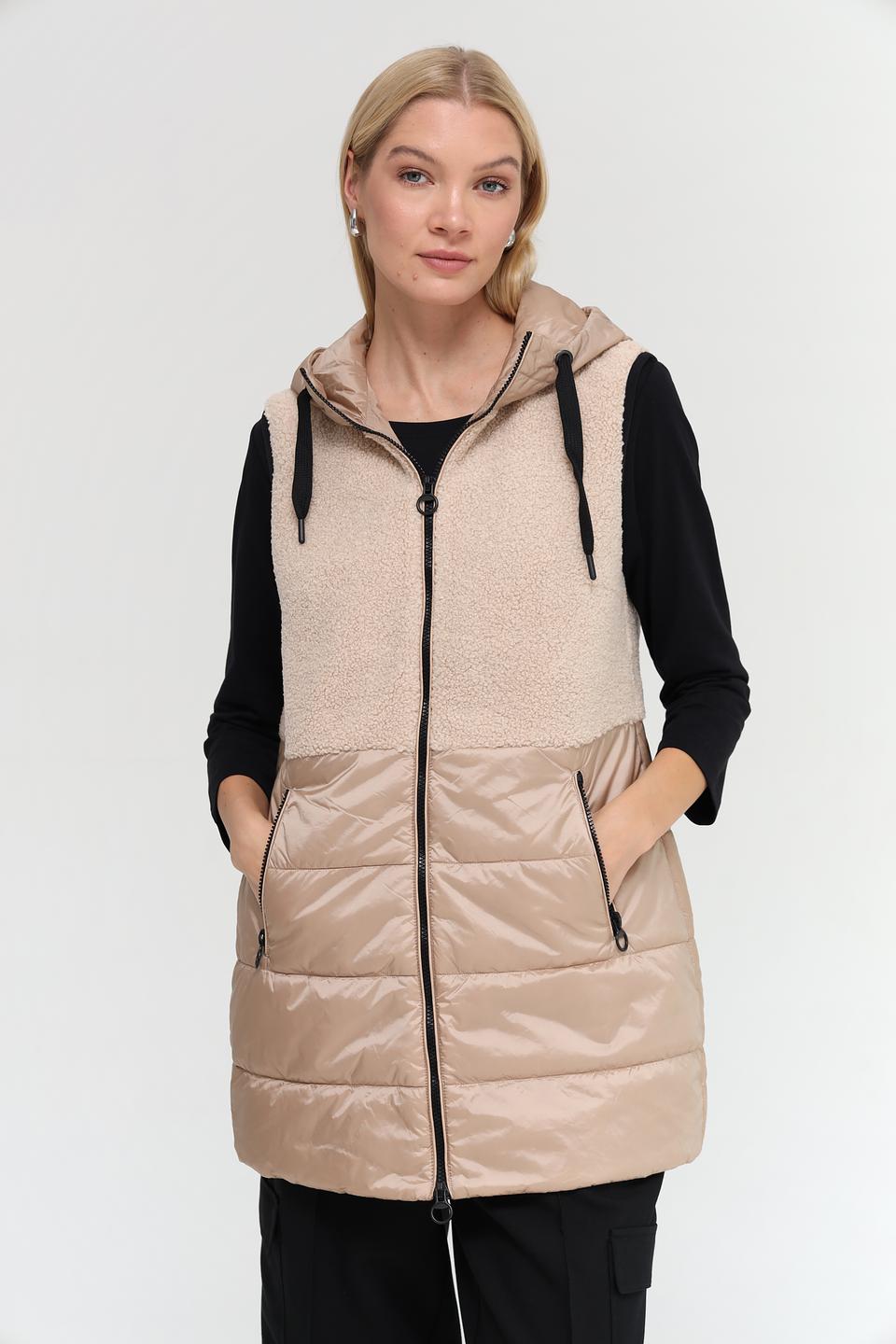 Жилет Lebek комбинированный бежевый