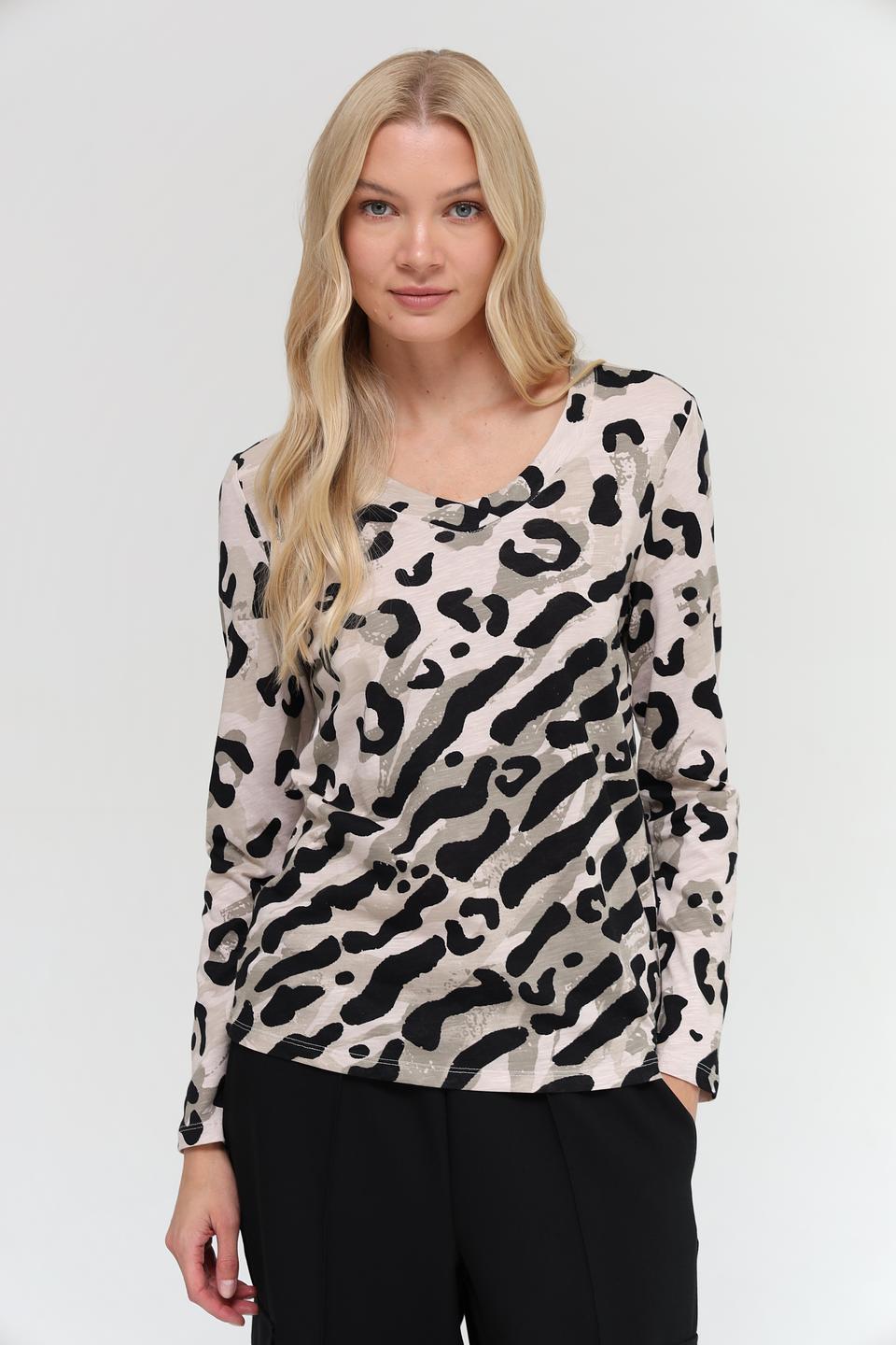 Лонгслив Lebek с принтом