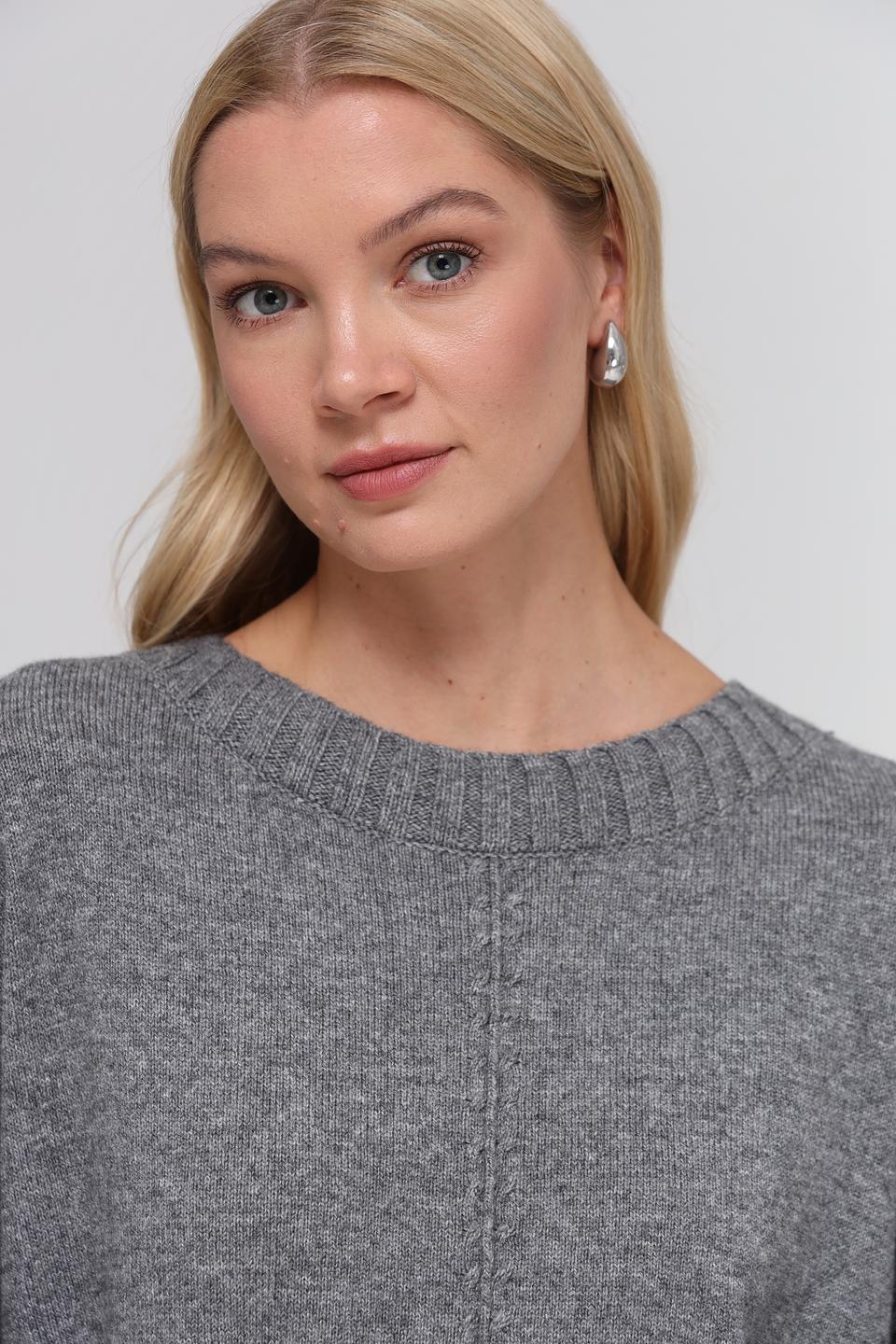 Пуловер Oui серый меланж