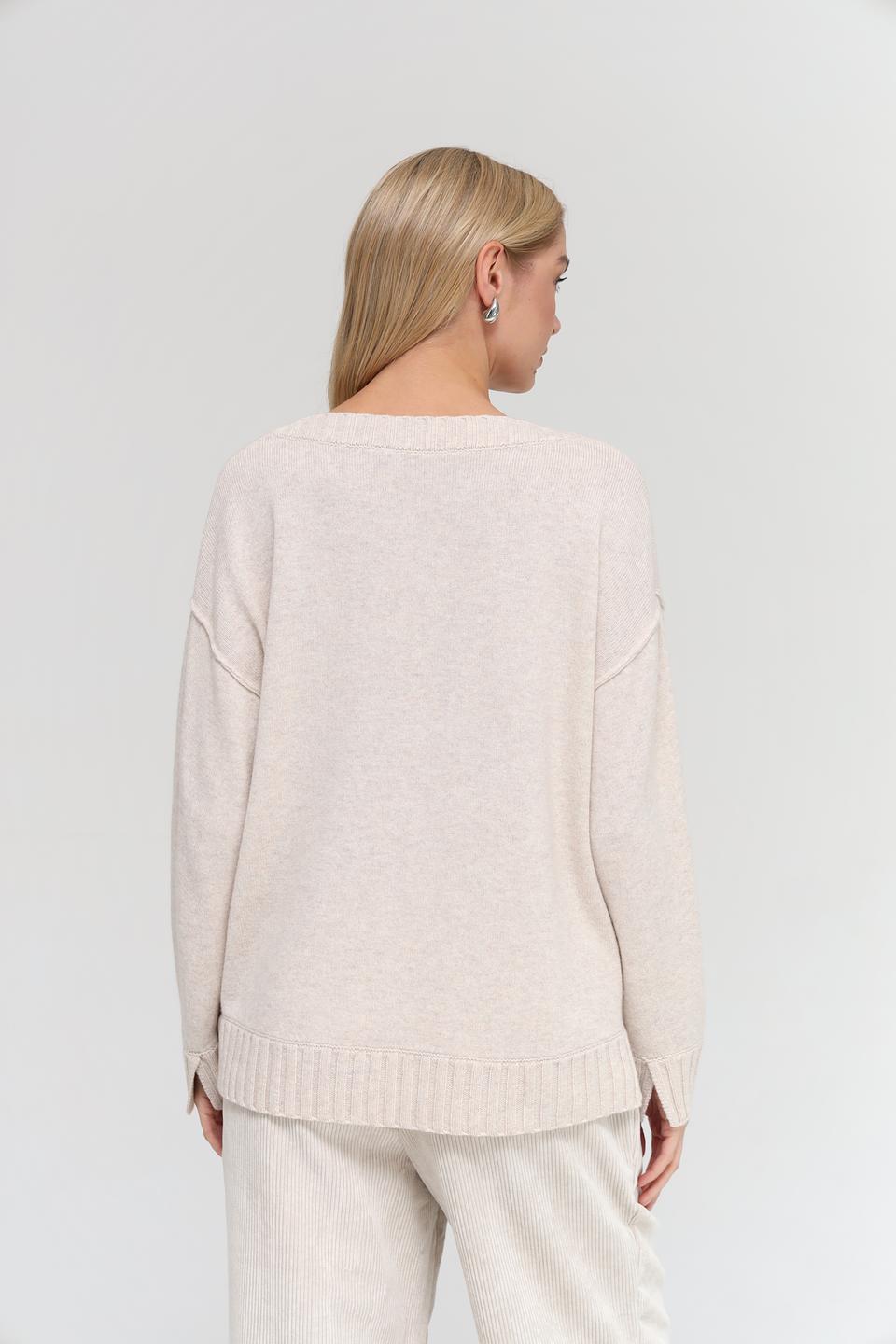 Пуловер Oui бежевый