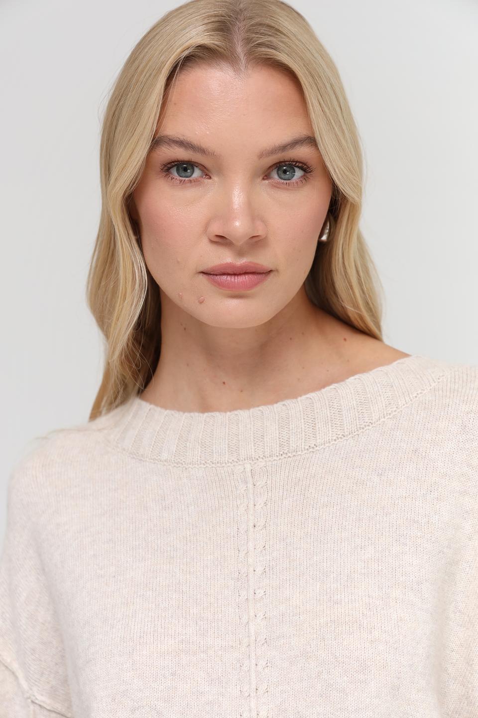 Пуловер Oui бежевый