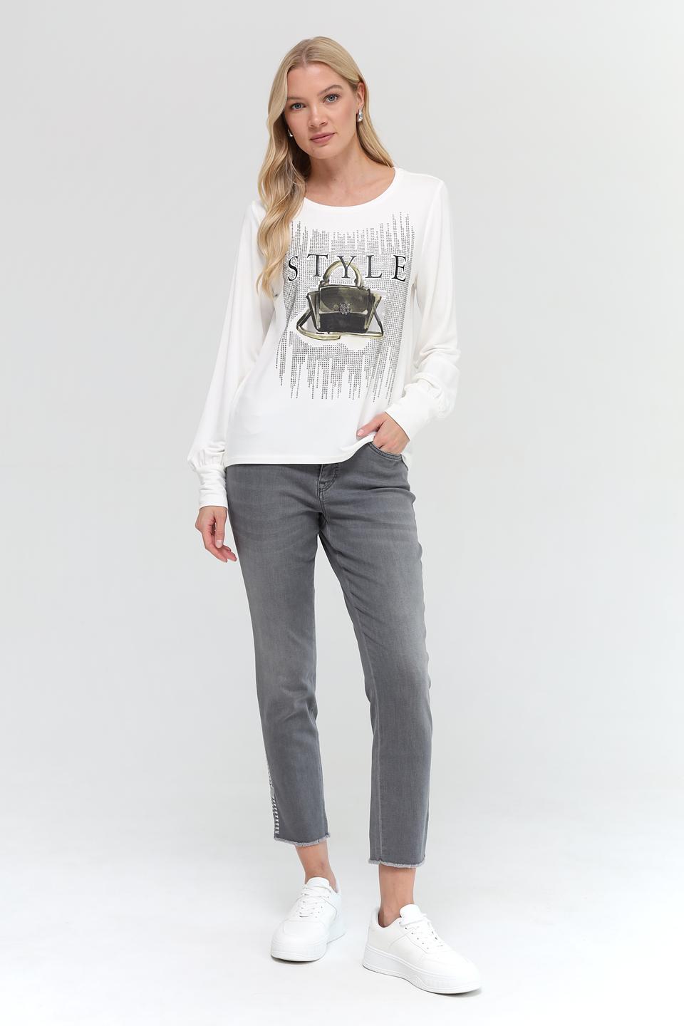 Джинсы Marc Cain серые с необработанным краем