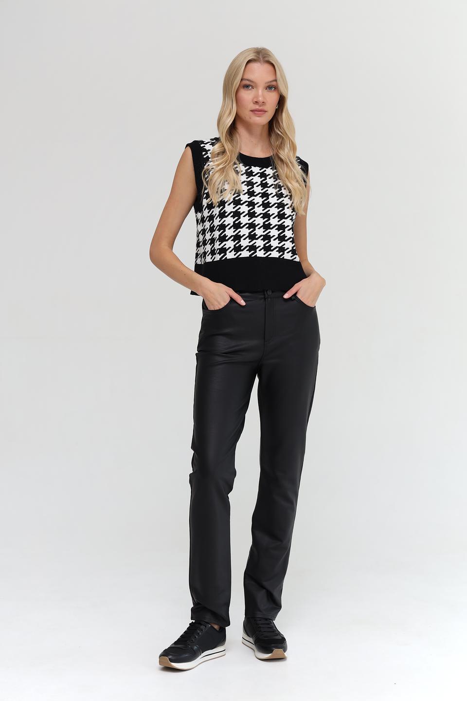 Брюки кожаные Monari чёрные