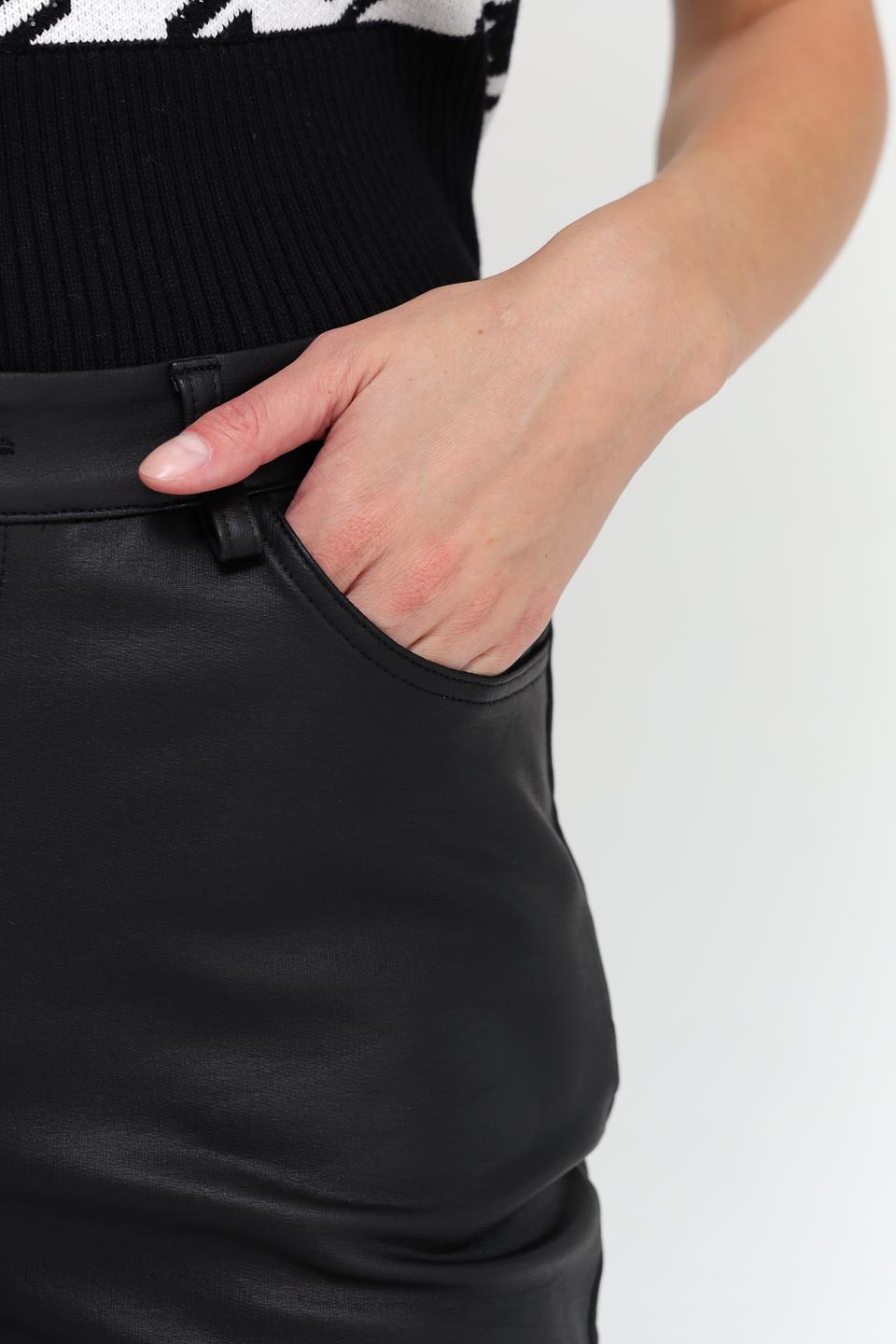 Брюки кожаные Monari чёрные