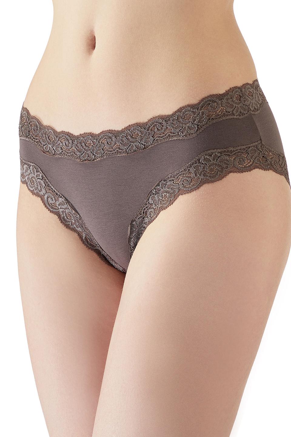 Трусы Lowry с кружевом коричневые