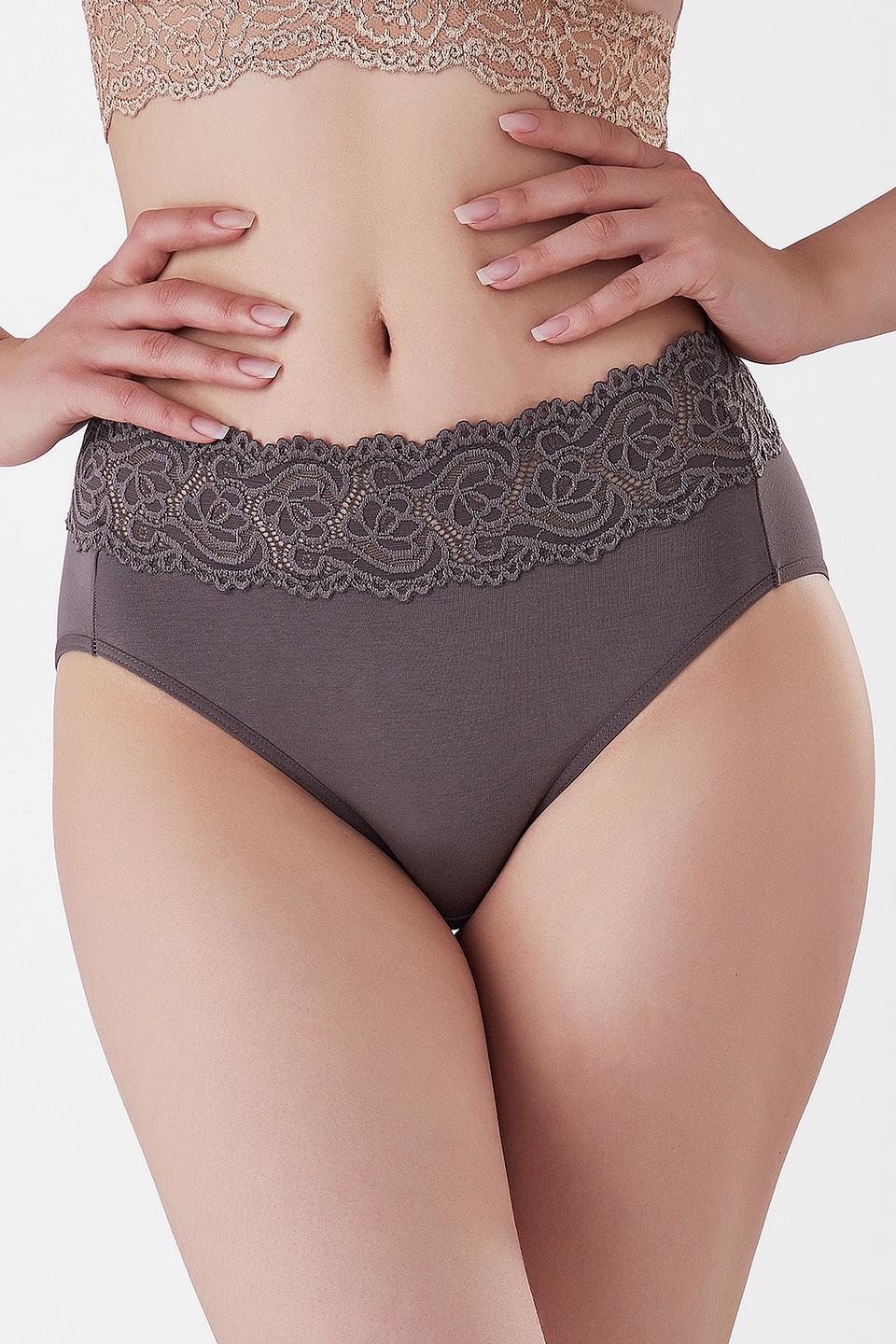 Трусы Lowry с кружевом серые