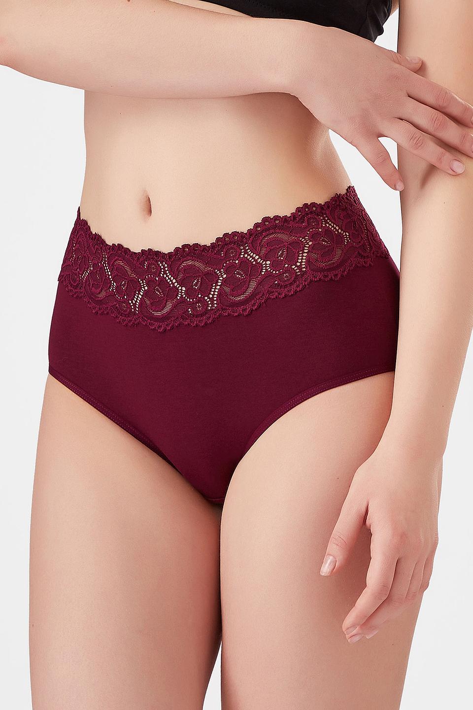 Трусы Lowry с кружевом бордовые