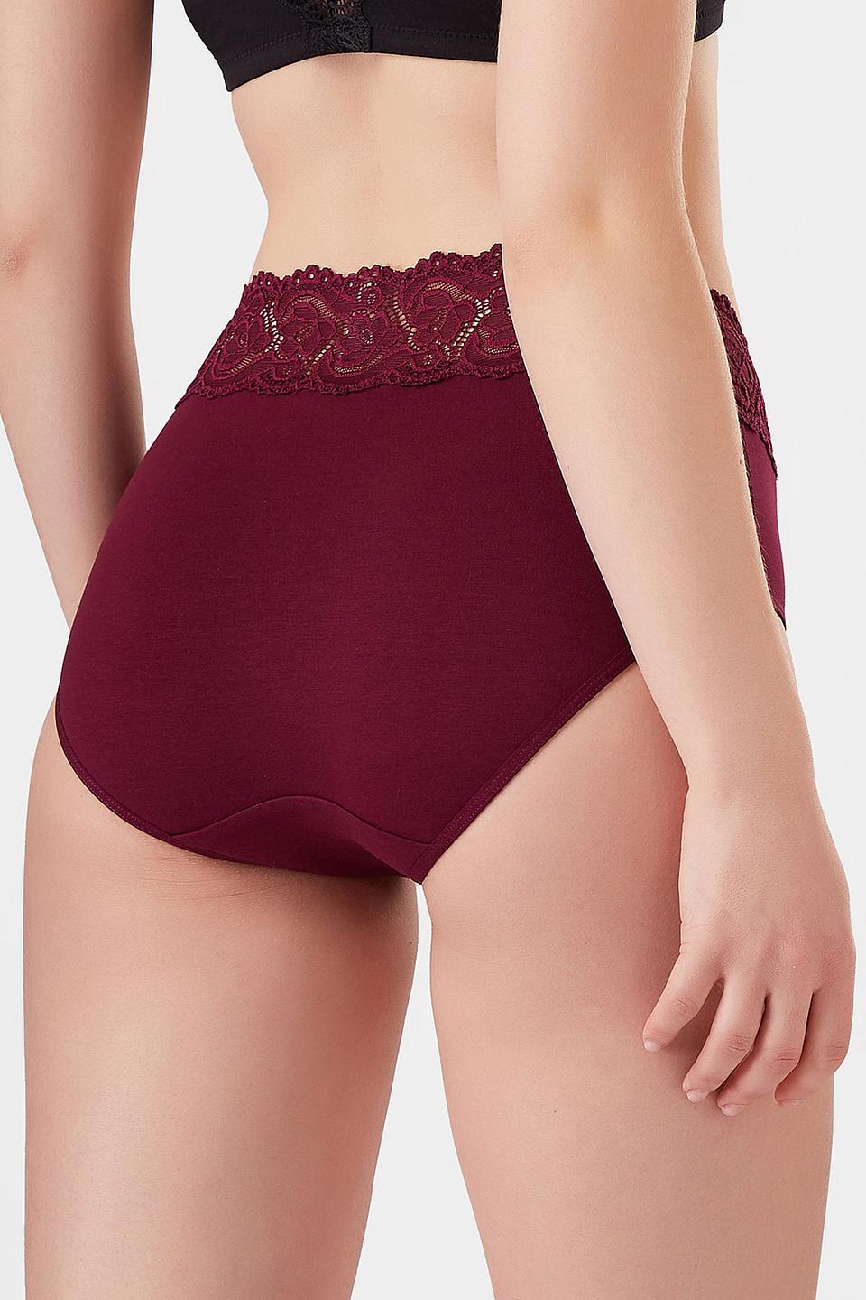 Трусы Lowry с кружевом бордовые