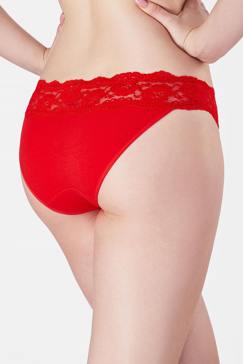 Трусы Lowry с кружевом красный