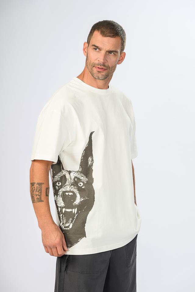 Футболка Onot1 с принтом собаки молочный