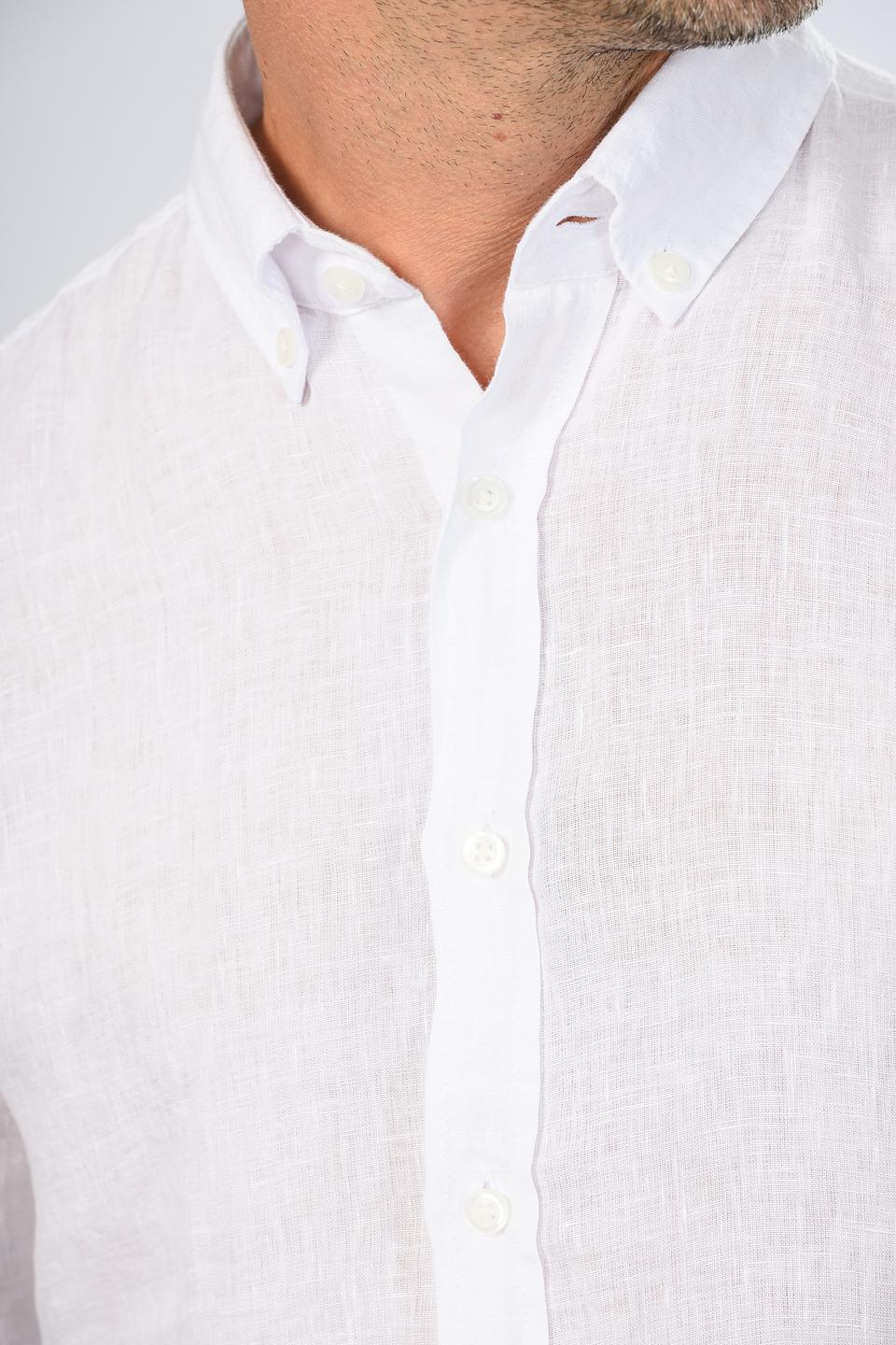 Рубашка Strellson лен белая