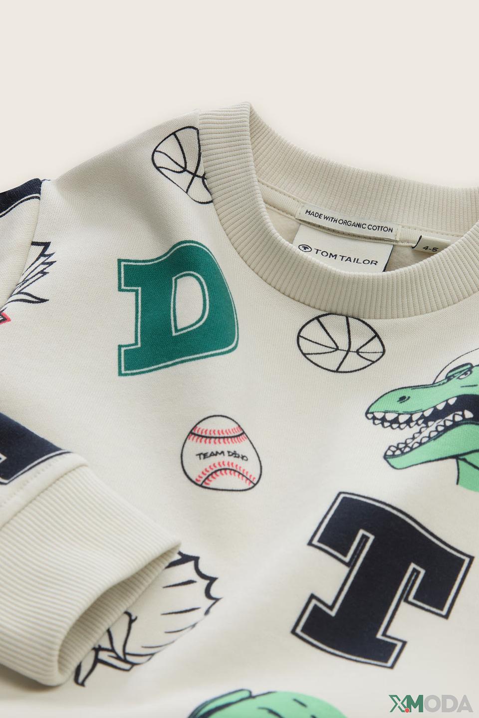 Свитшот Tom Tailor динозавры белый