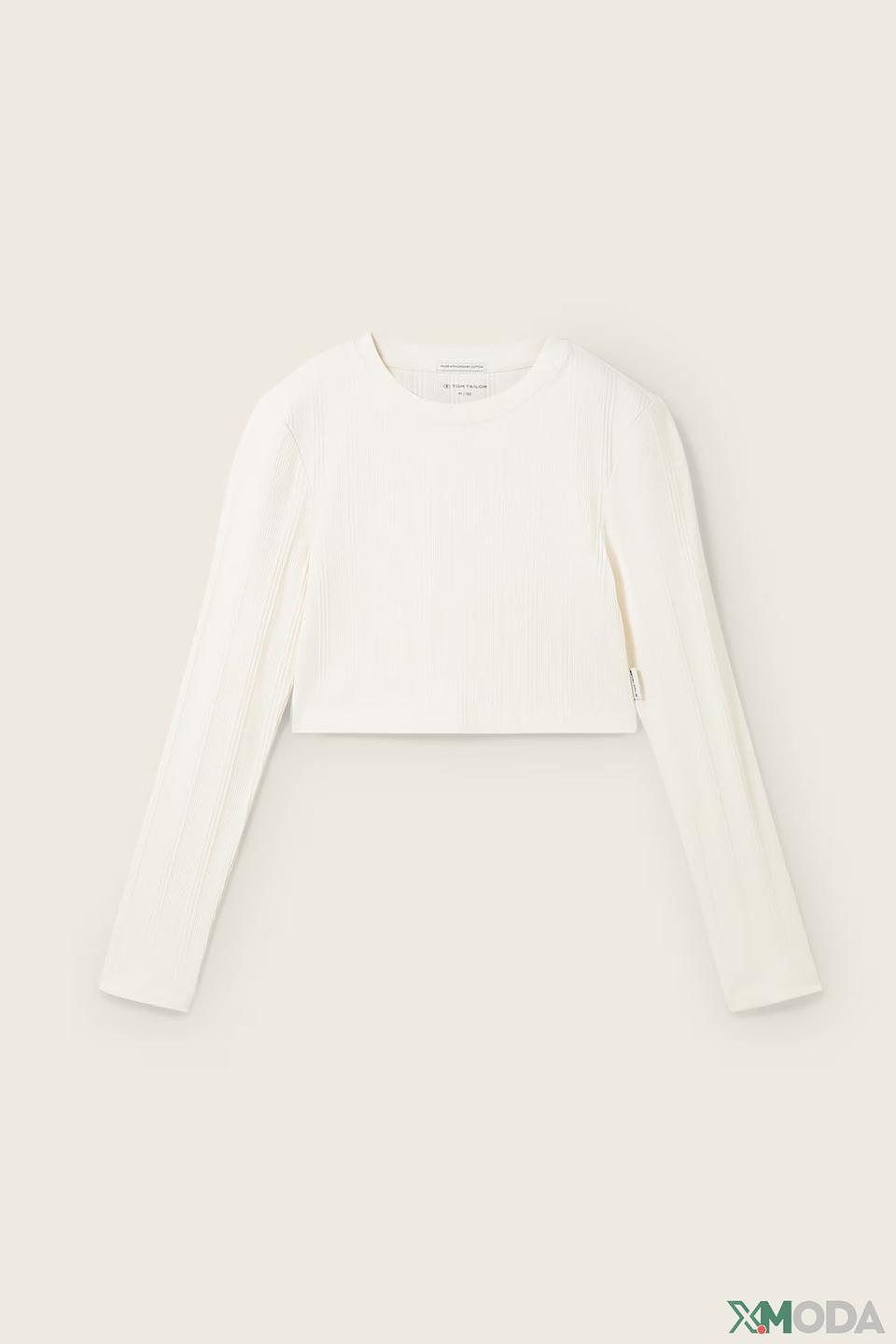 Футболка Tom Tailor дев. с текстурой белый