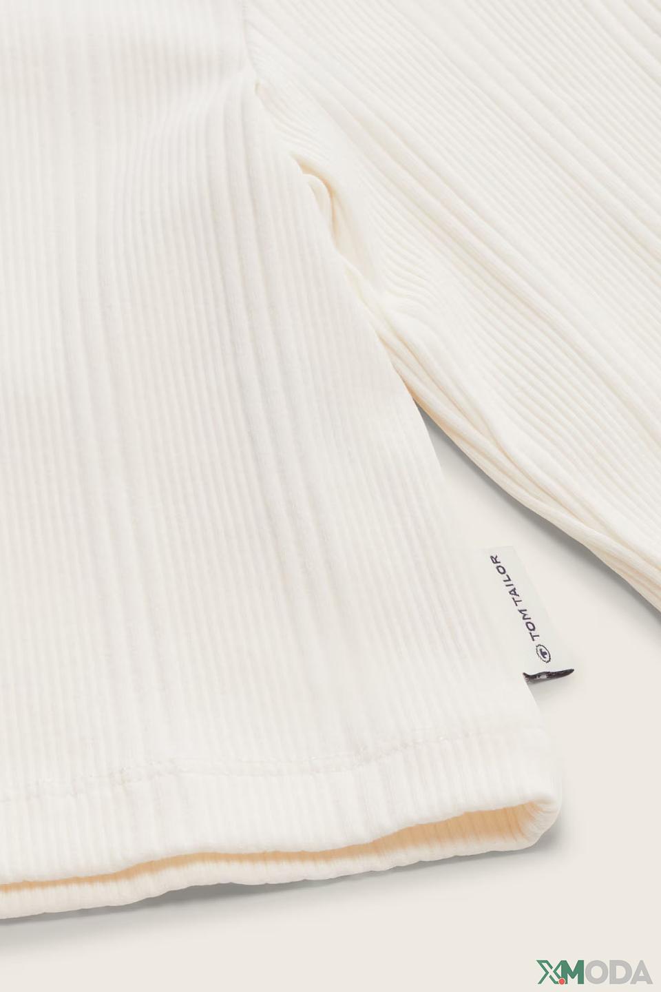 Футболка Tom Tailor дев. с текстурой белый