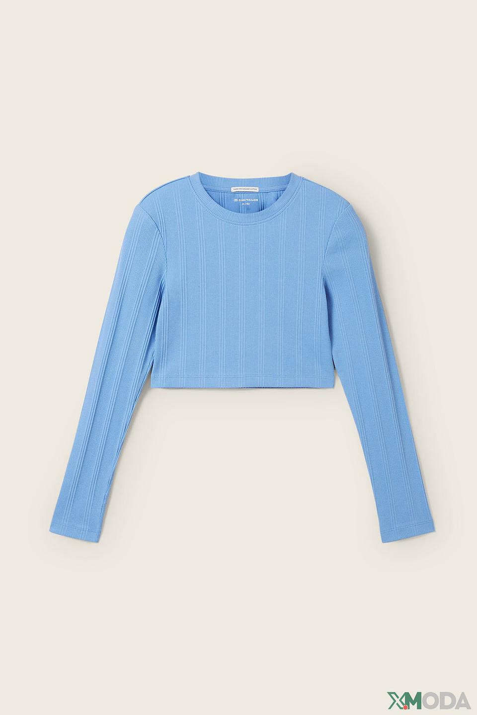 Футболка Tom Tailor голубая в рубчик