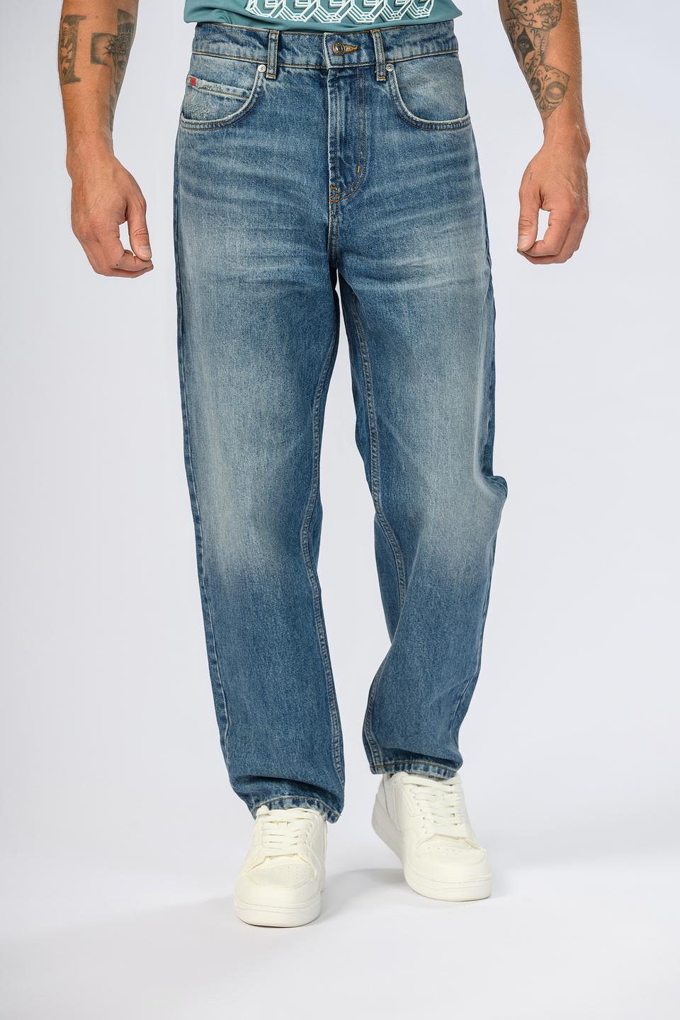 Джинсы Hugo с потертостями синие