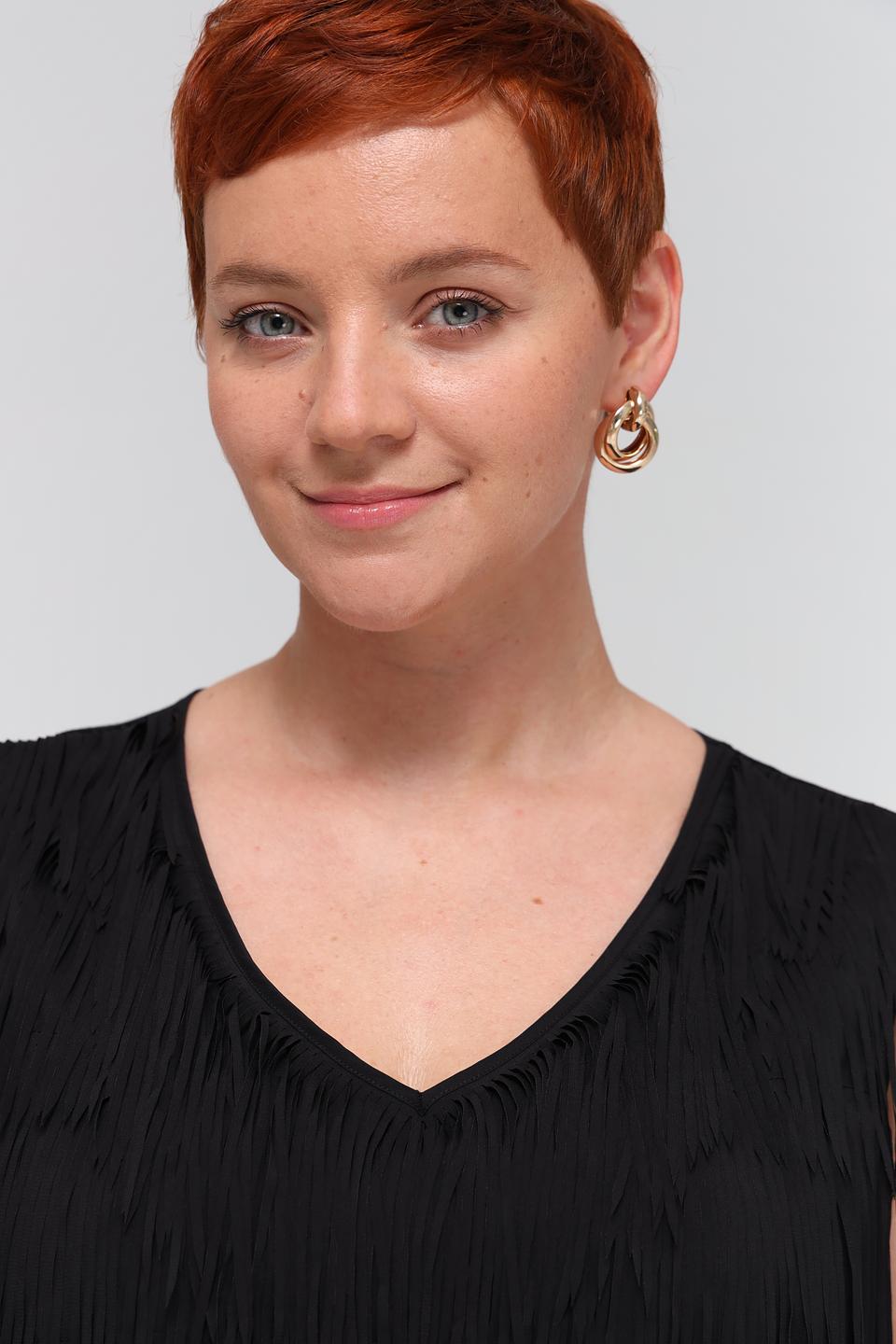 Топ Samoon с бахромой чёрный