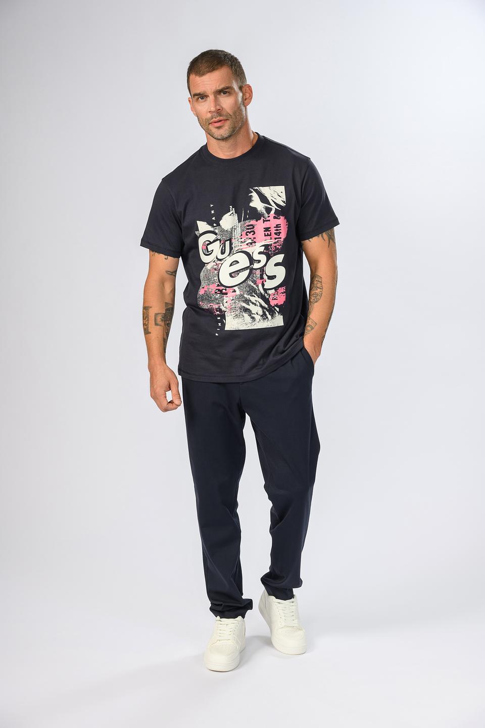 Футболка Guess с логотипом синяя