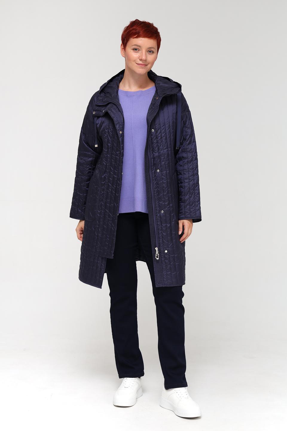 Пальто Pezzo стеганое тёмно-синее