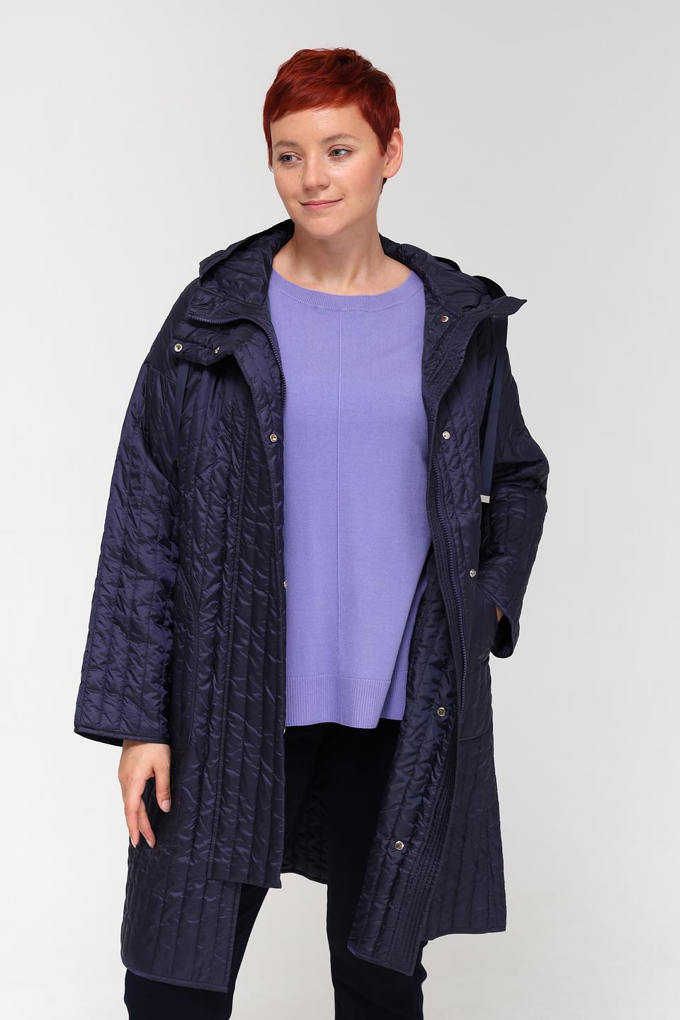 Пальто Pezzo стеганое тёмно-синее
