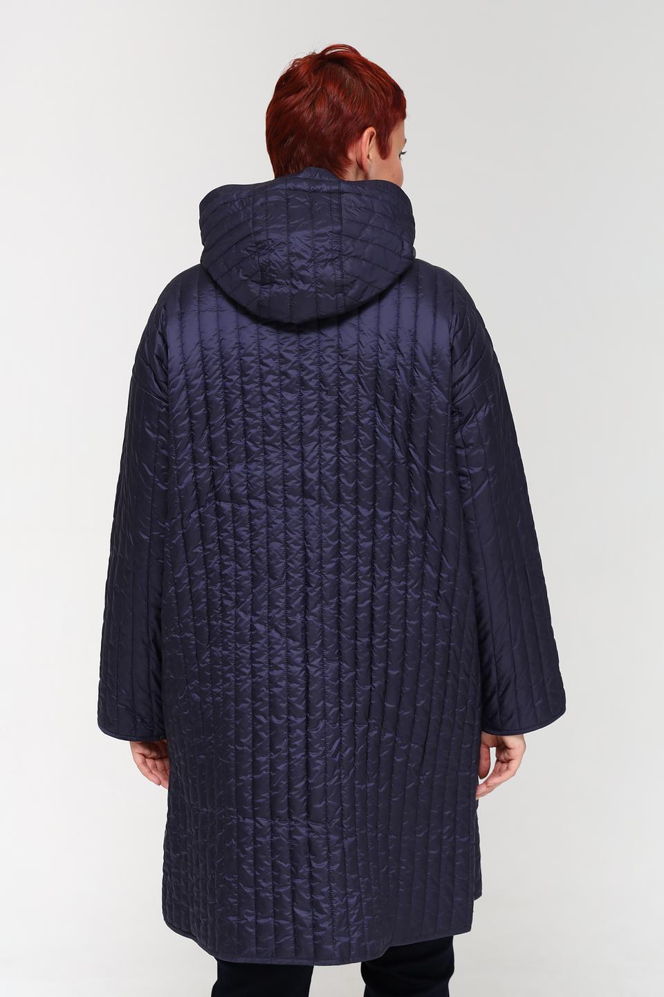 Пальто Pezzo стеганое тёмно-синее