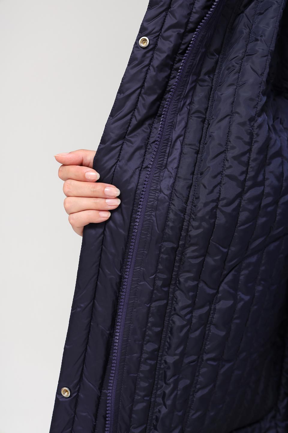 Пальто Pezzo стеганое тёмно-синее
