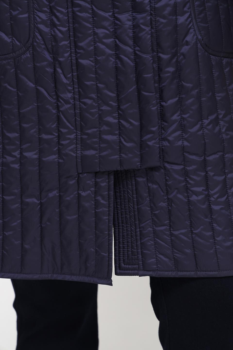 Пальто Pezzo стеганое тёмно-синее