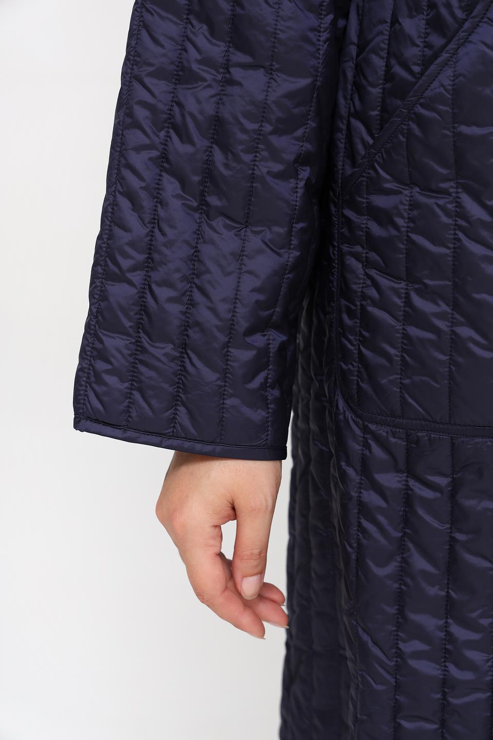 Пальто Pezzo стеганое тёмно-синее