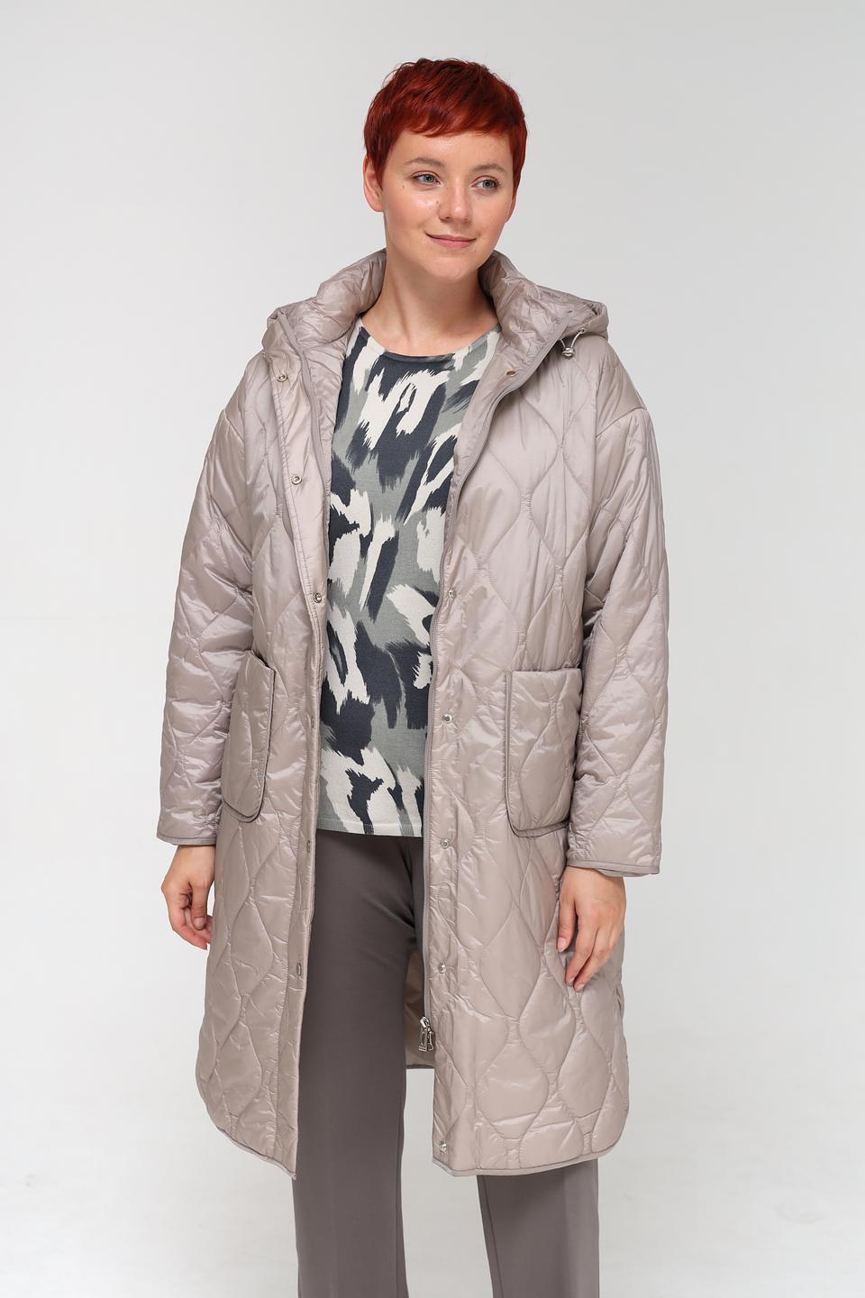 Пальто Pezzo стеганое бежевое