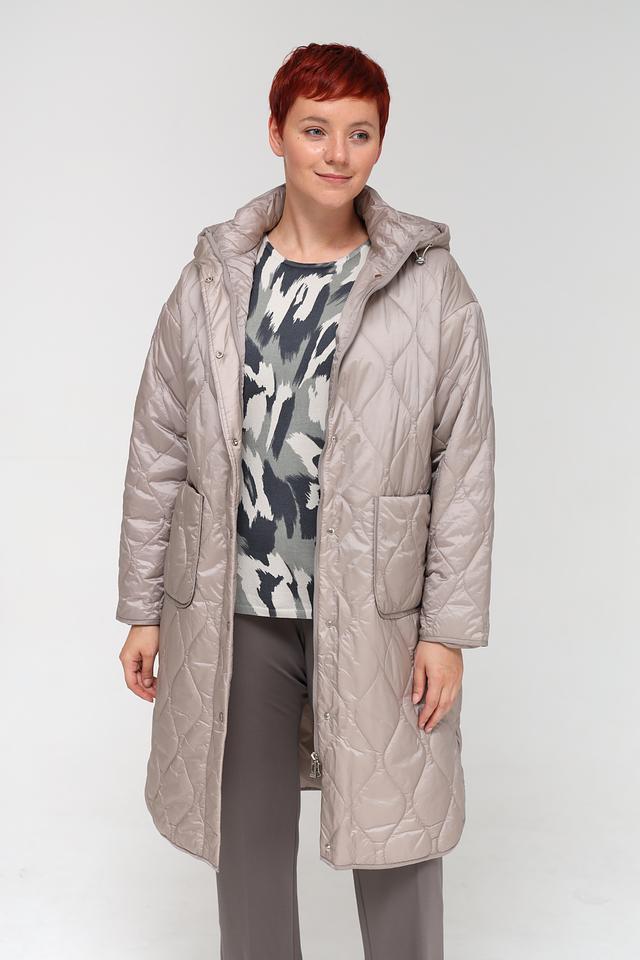 Пальто Pezzo стеганое бежевое