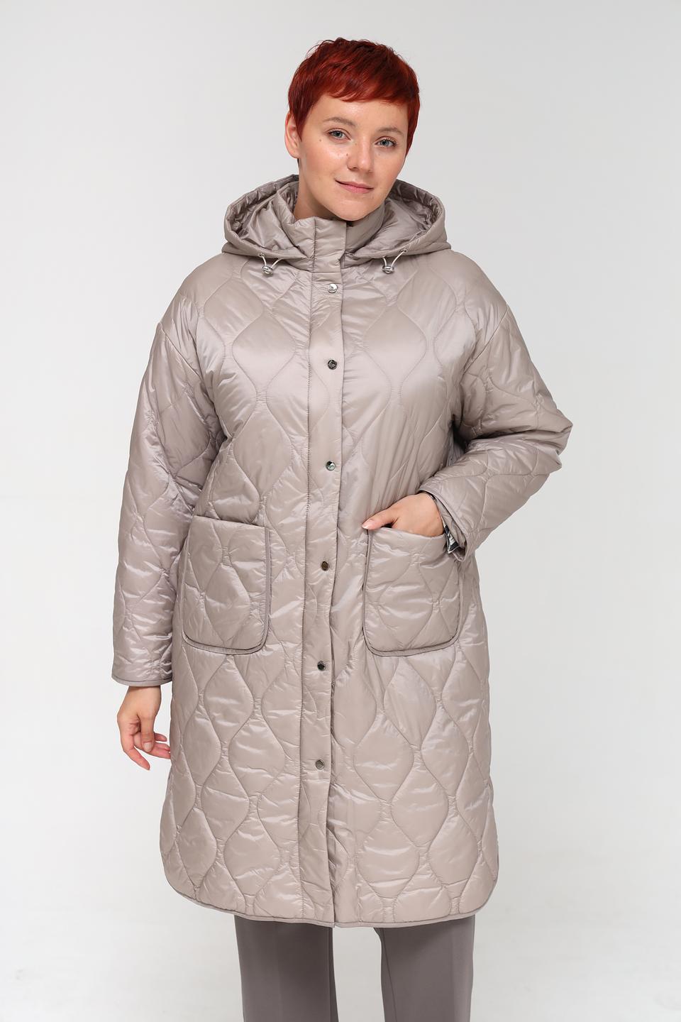 Пальто Pezzo стеганое бежевое