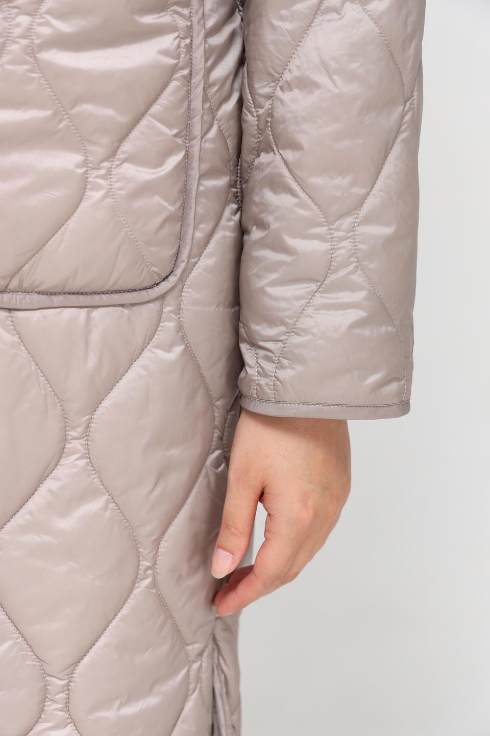 Пальто Pezzo стеганое бежевое