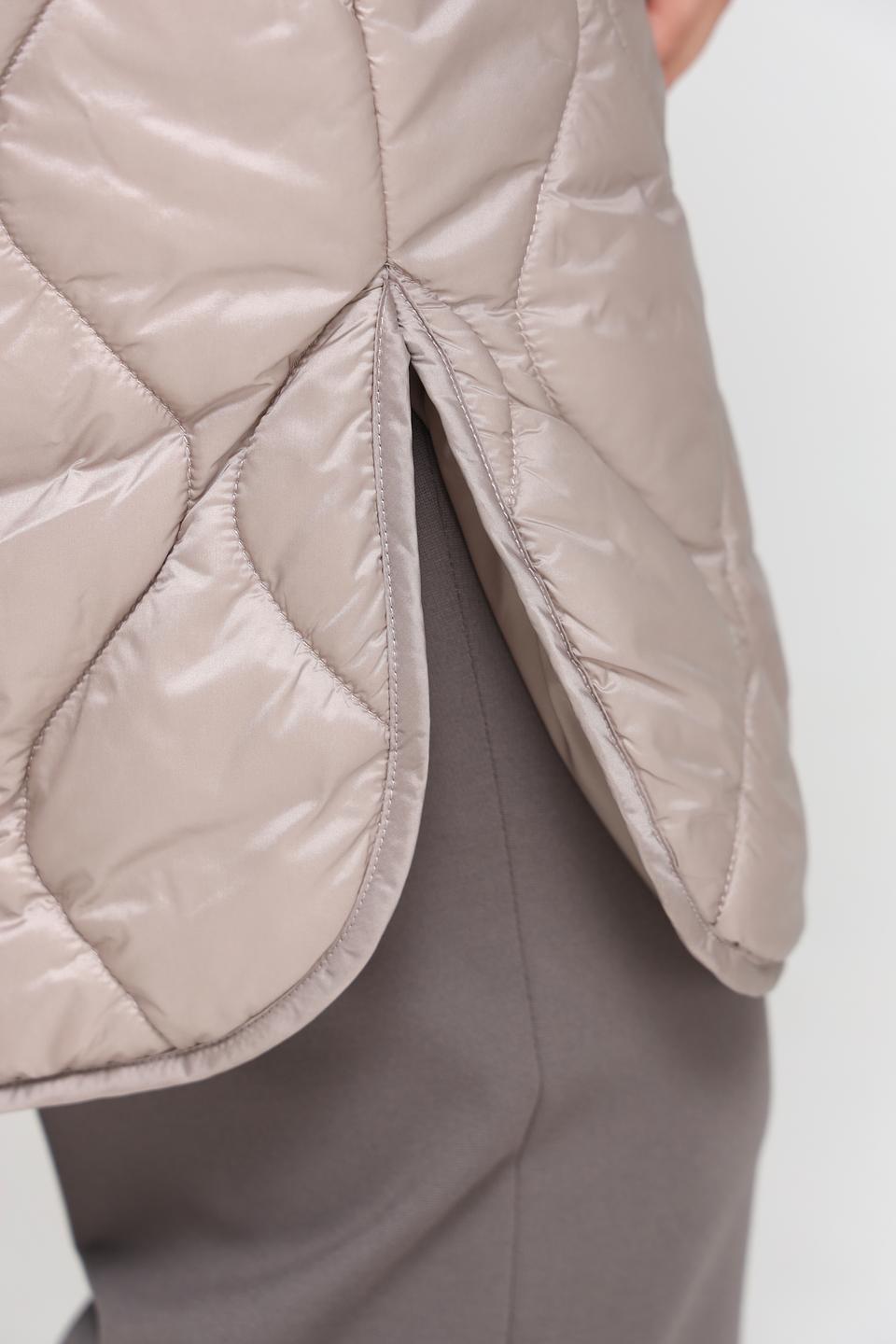 Пальто Pezzo стеганое бежевое