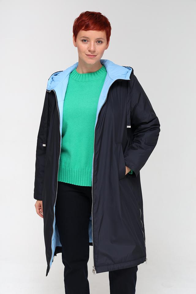 Пальто Pezzo стеганое тёмно-синее