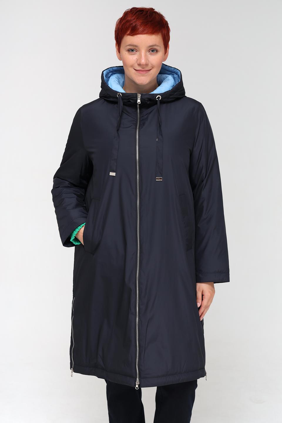 Пальто Pezzo стеганое тёмно-синее