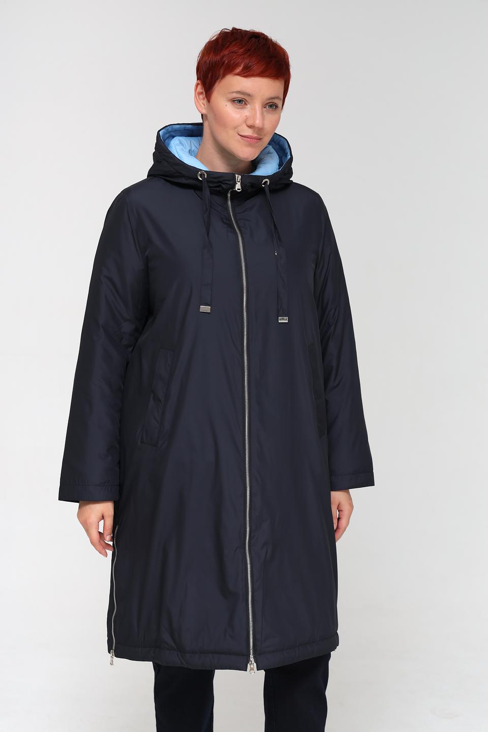 Пальто Pezzo стеганое тёмно-синее