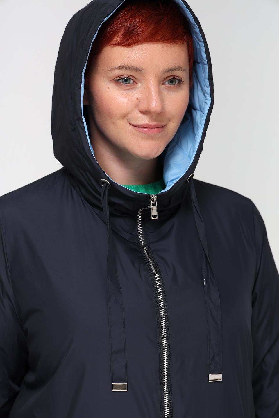 Пальто Pezzo стеганое тёмно-синее