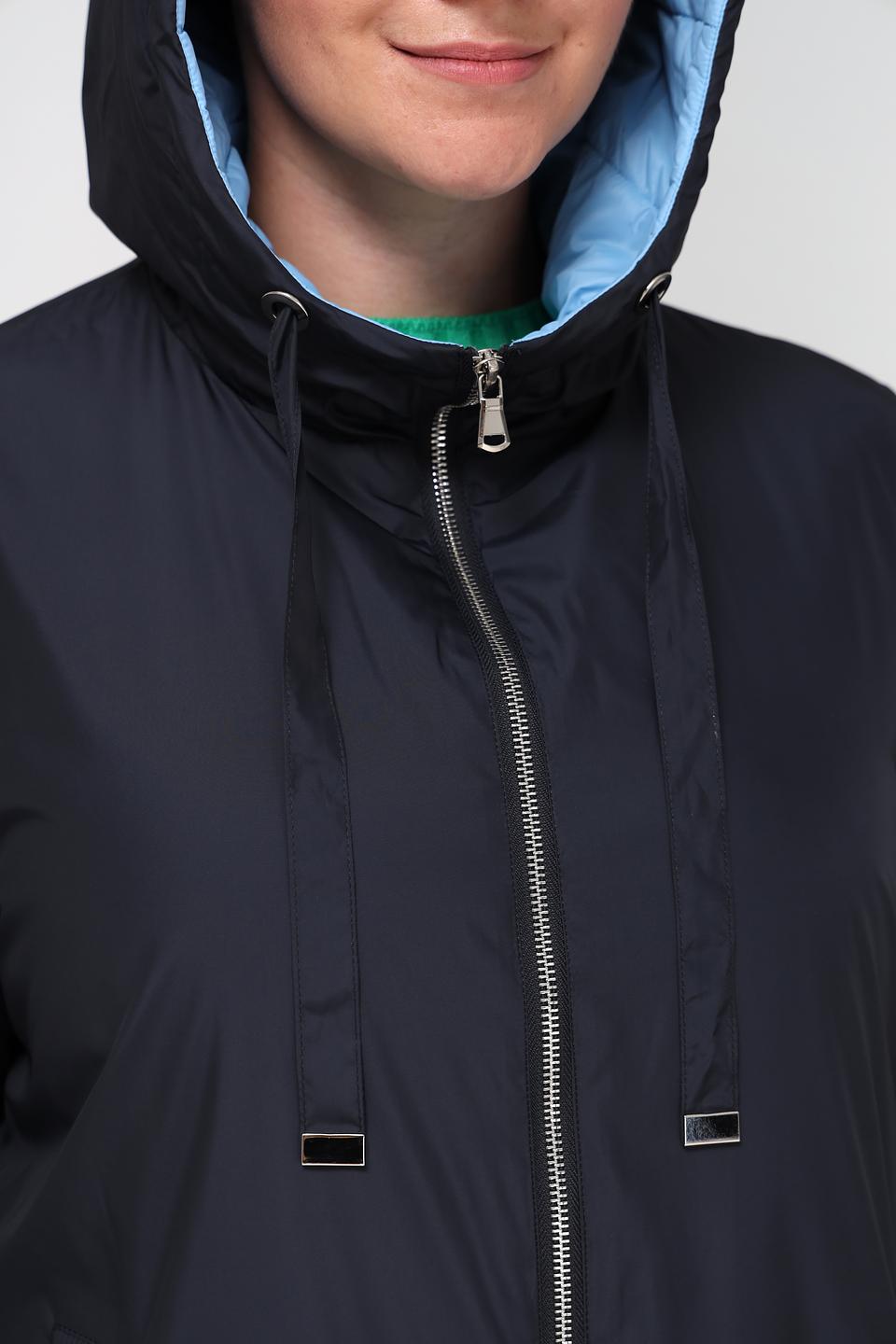 Пальто Pezzo стеганое тёмно-синее