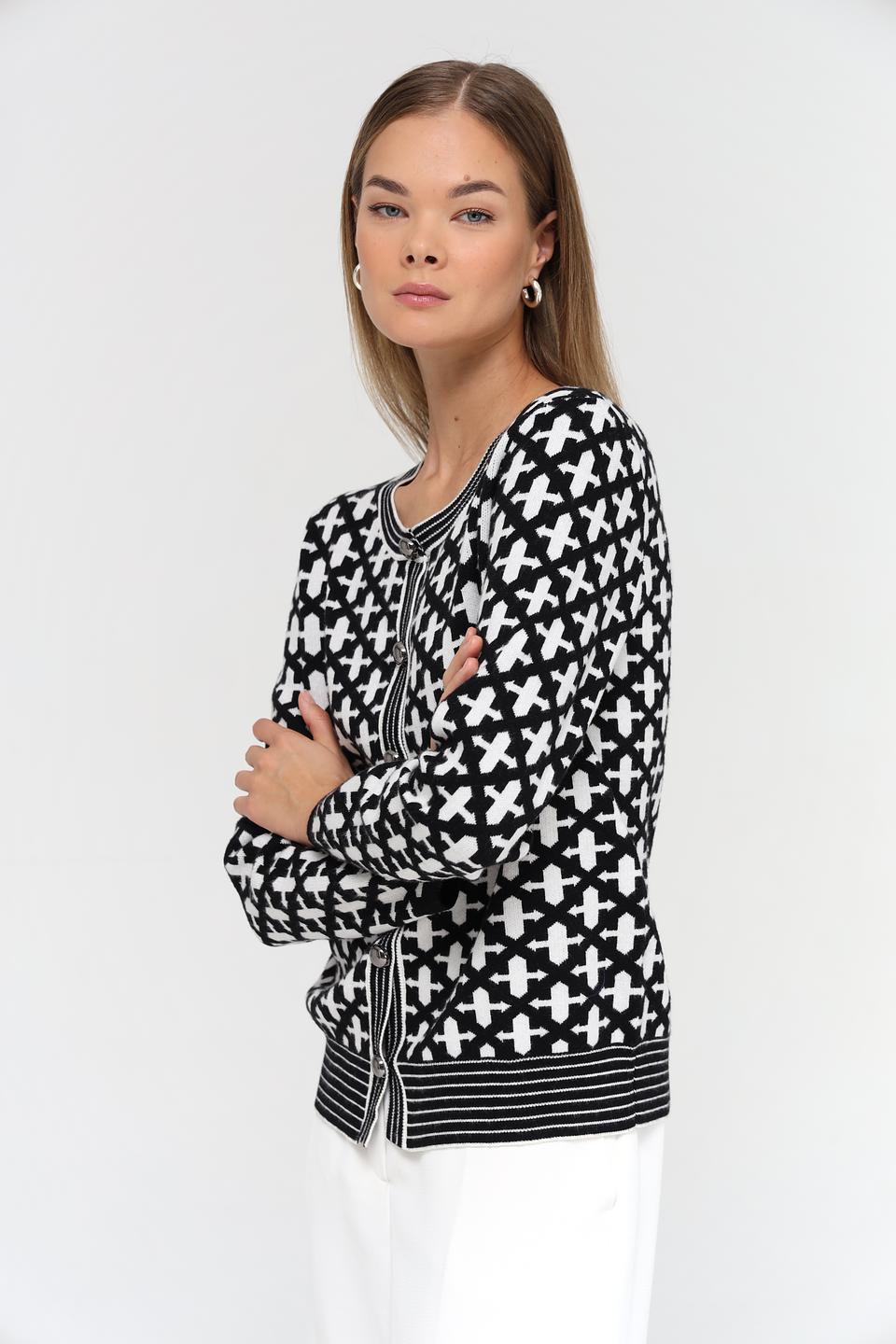 Жакет Passioni в чёрно-белую клетку