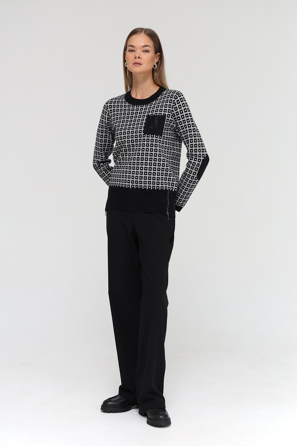 Пуловер Passioni с геометрическим узором