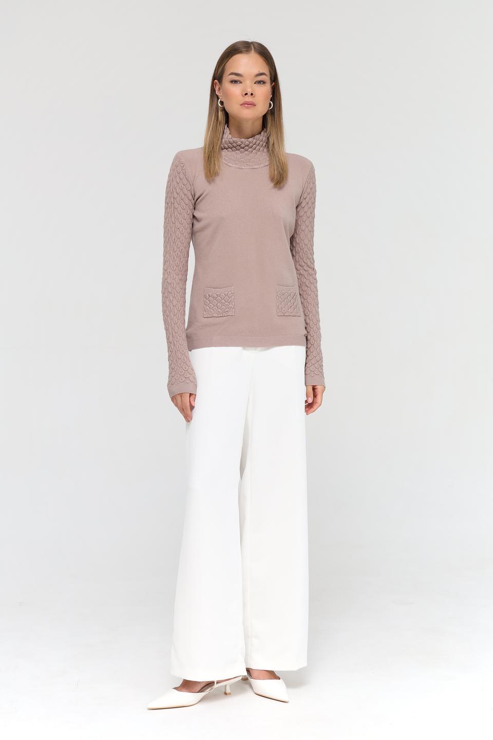 Пуловер Passioni с текстурой "соты"