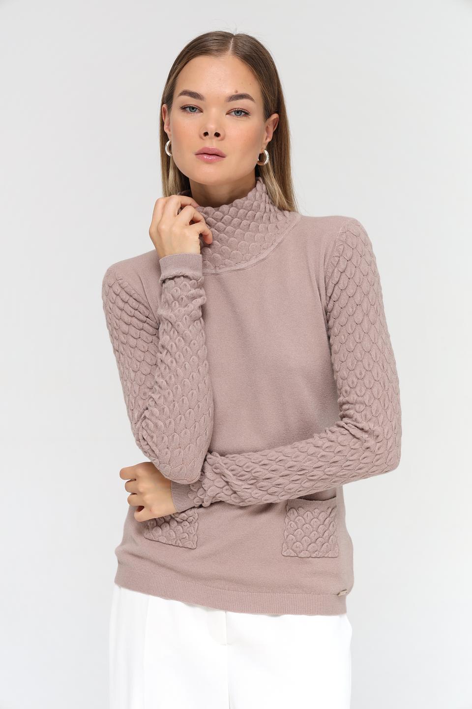 Пуловер Passioni с текстурой "соты"