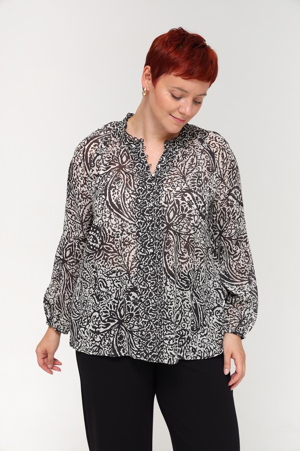 Блуза Luisa Cerano с принтом чёрно-белый