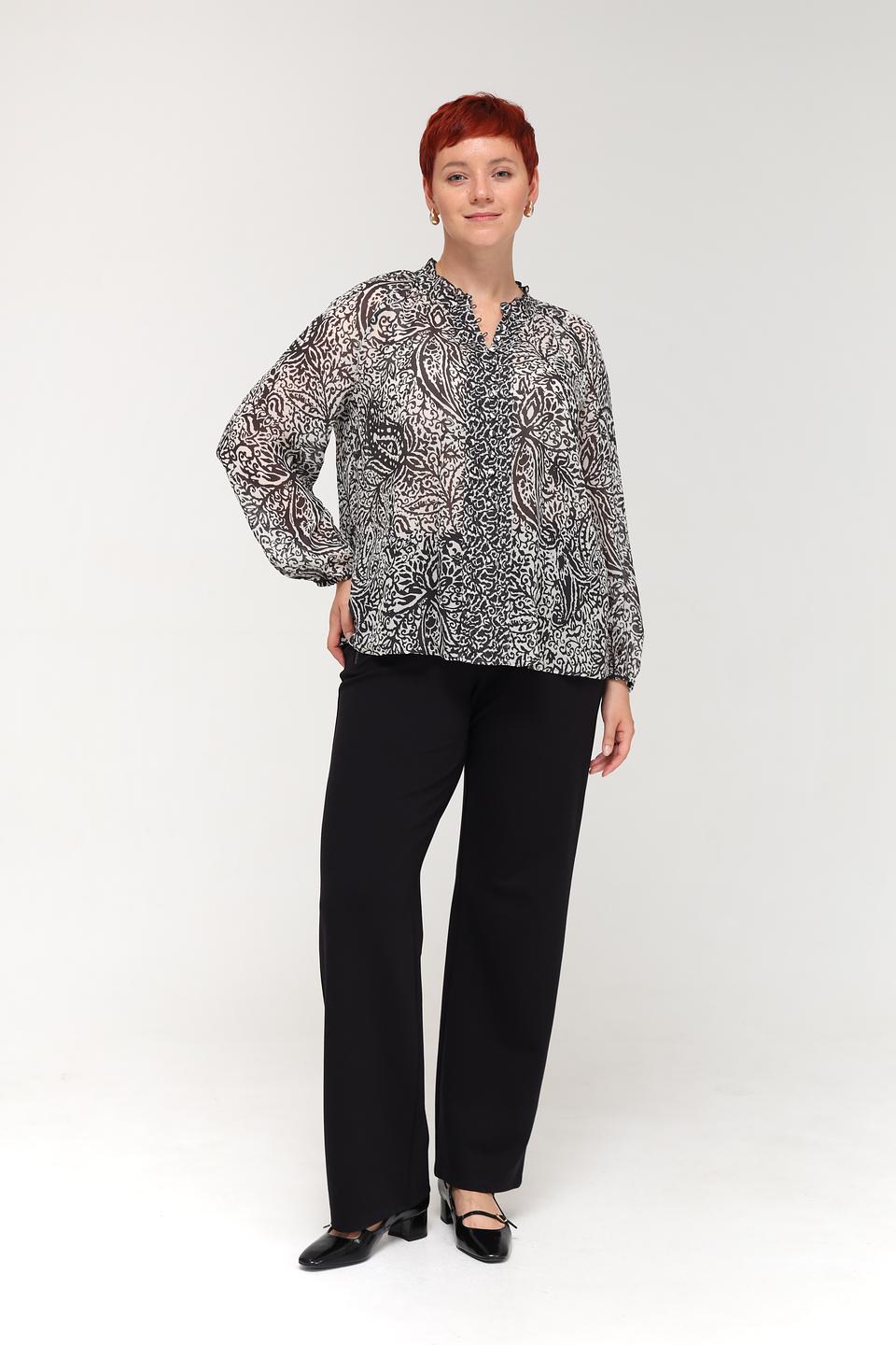 Блуза Luisa Cerano с принтом чёрно-белый