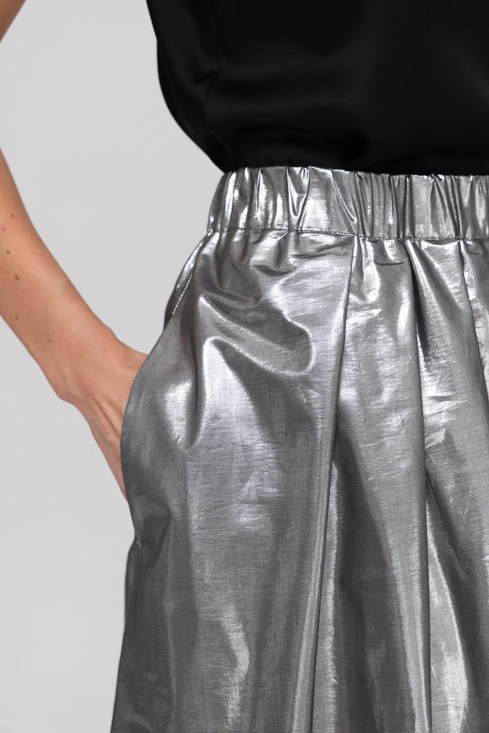 Юбка Oui плиссированная серебристая