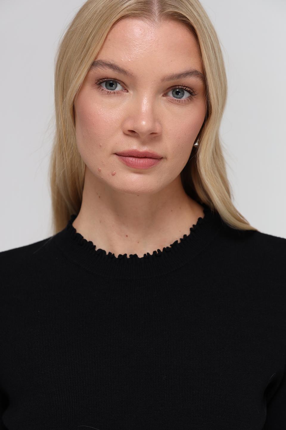 Пуловер Oui с коротким рукавом чёрный